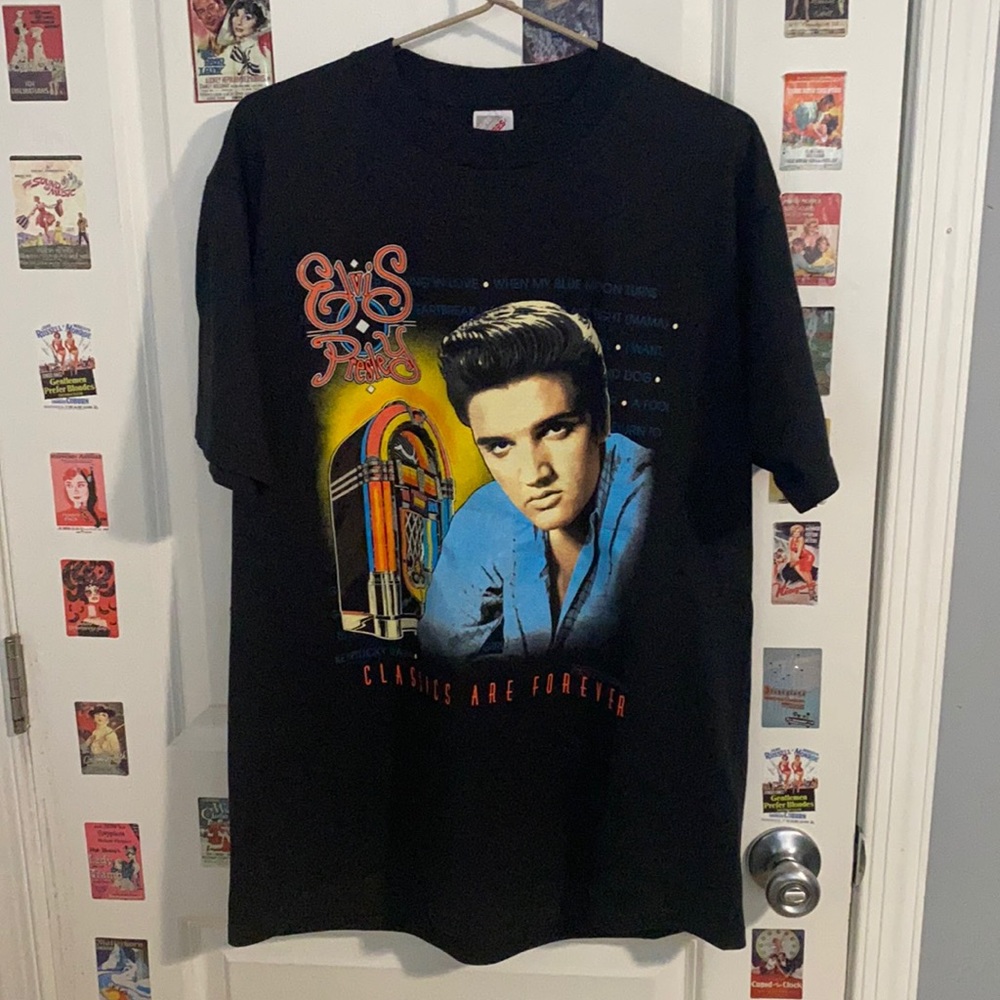 Rare Vintage Elvis Presley Classics Are Forever 1992 Jukebox T Shirt 90s Black L